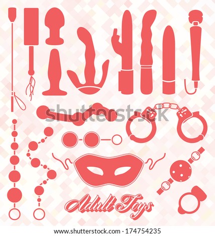 Vector Set Adult Sex Toys Silhouettes Stock Vector Shutterstock