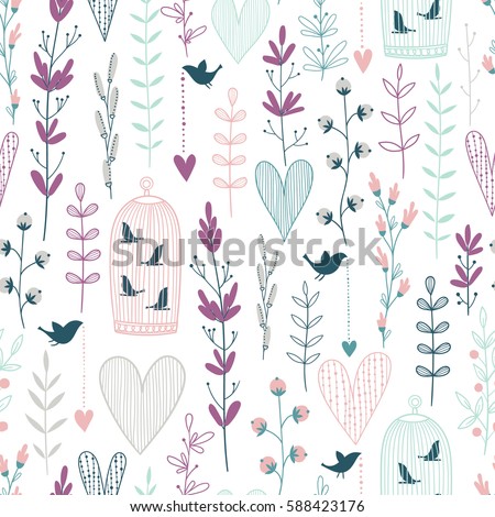 Seamless Floral Pattern Stock Vector 105960344 - Shutterstock