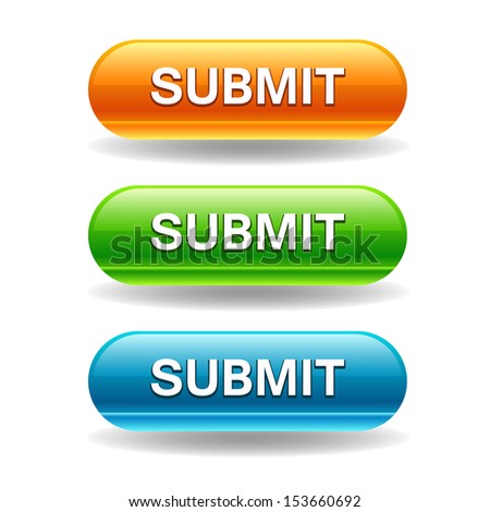 Set Of Colorful Submit Buttons For Your Design - Stock Vector