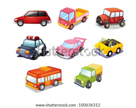 Cartoon Transport Car Vehicle Icon Design Stock Vector 251070550