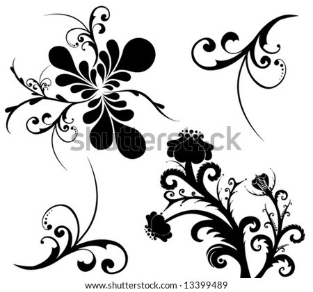 Flower Motif Design Stock Vector 295187243 - Shutterstock