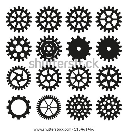 Set Gear Icons Vector Illustration Stock Vector 153311171 - Shutterstock