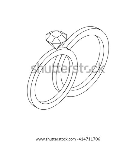 Wedding Rings Childrens Sketch Rings Jewels Stock Vector 74078185