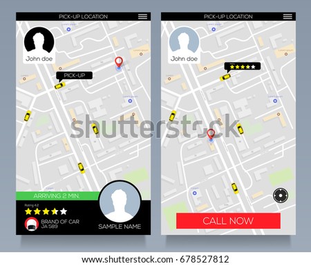 Concept of location service. pick up taxi service app on mobile phone. Call cab with smartphone. Vector eps10 Concept of location service. pick up taxi service app on mobile phone. Call cab with smartphone. Vector eps10