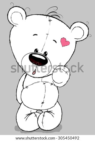 Cute Teddy Bear Isolated On Gray Stock Illustration 415840216