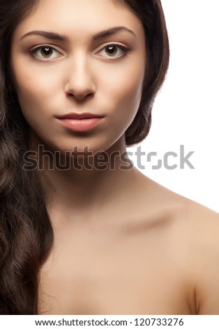 Closeup Front View Portrait Beauty Young Stock Photo 120733270