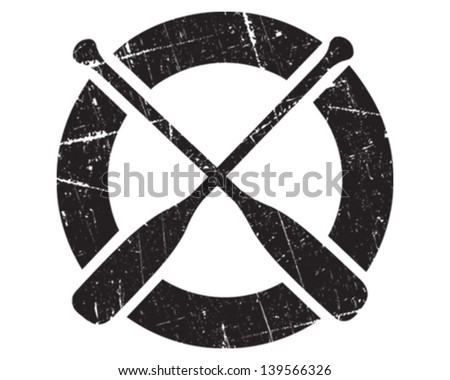 Crossed Canoe Paddle Clip Art Paddle - stock vector