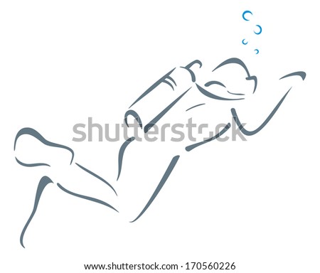 Black White Illustration Person Swimming Water Stock Vector 70427812