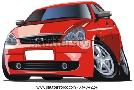 Red Sport Car Front Isolated On Stock Vector 43473283 - Shutterstock