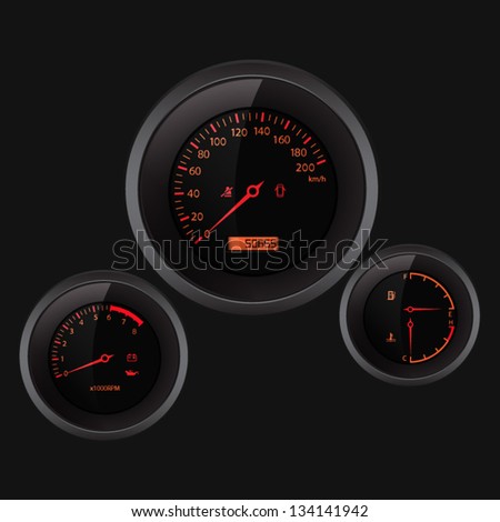 Car dashboard - stock vector