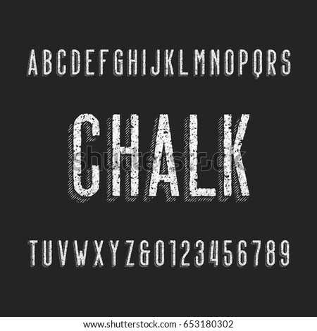 Retro chalk board alphabet font. Letters and numbers on a dark background. Vintage vector typography for your design. Retro chalk board alphabet font. Letters and numbers on a dark background. Vintage vector typography for your design.