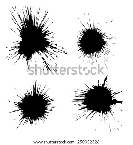 Vector Black Ink Splashes On White Stock Vector 103679465 - Shutterstock