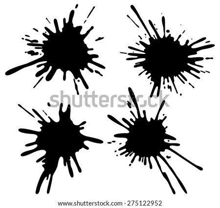 Vector Black Ink Splashes On White Stock Vector 103679465 - Shutterstock
