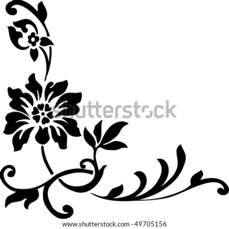 Illustration Black Flower On White Background Stock Vector 49705156