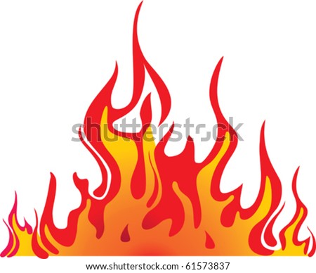 Vector Fire On White Stock Vector 61573837 - Shutterstock