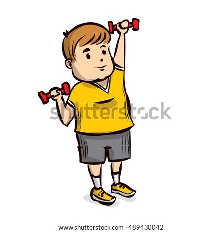 Kids Weightlifting Stock Illustration 205189051 - Shutterstock