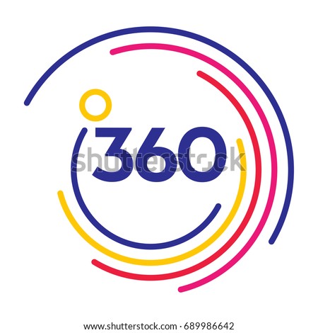 360 degrees modern company logo with colorful circle lines 360 degrees modern company logo with colorful circle lines