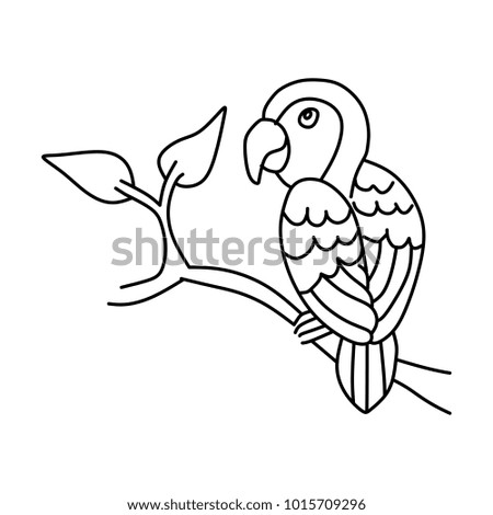 Cute bird line art for children coloring book