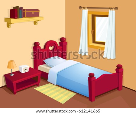 Cartoon Bedroom Stock Ilration 612141665 Shutterstock Cartoon Bedroom