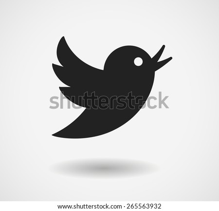 Black bird icon isolated on white background. Vector social media