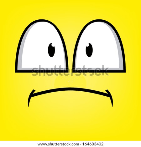 Vector Cute Cartoon Yellow Shocked Face Stock Vector 164603402