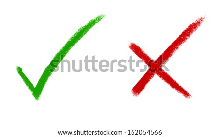 stock photo right and wrong tick mark and cross mark signs 162054566