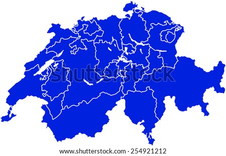 Map Of Switzerland - Stock Vector