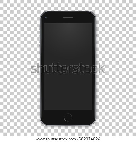 Vector black mobile template with empty screen. Realistic illustration. Vector black mobile template with empty screen. Realistic illustration.