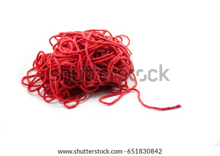 Pile Tangled Red Yarn Single End Stock Photo Royalty Free