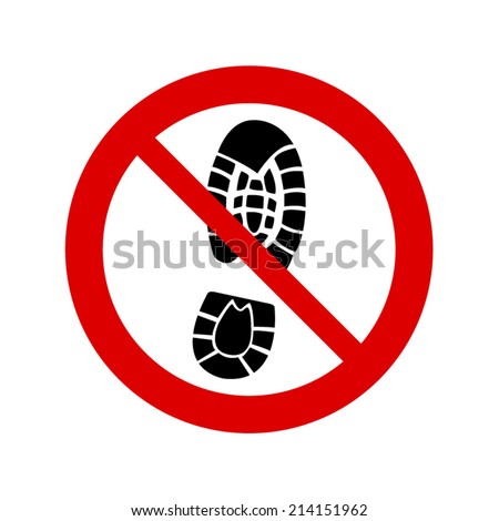 No Shoes Sign Stock Photos, Illustrations, and Vector Art
