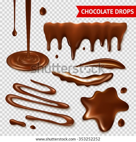 Realistic hot chocolate splashes on transparent background isolated vector illustration - stock vector Realistic hot chocolate splashes on transparent background isolated vector illustration - stock vector