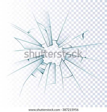 Broken frosted window pane or front door glass background decorative realistic daylight design vector illustration - stock vector Broken frosted window pane or front door glass background decorative realistic daylight design vector illustration - stock vector