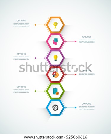 Vector infographics design template with 3D paper label, integrated hexagon background. Blank space for content, business, infographic, diagram, digital network, flowchart, process diagram, timeline Vector infographics design template with 3D paper label, integrated hexagon background. Blank space for content, business, infographic, diagram, digital network, flowchart, process diagram, timeline