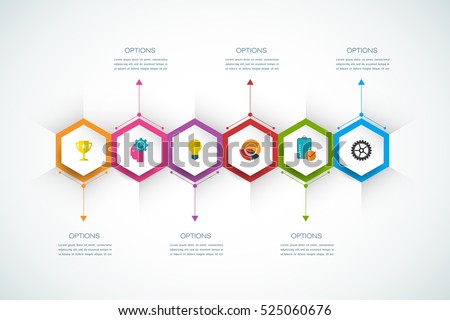 Vector infographics design template with 3D paper label, integrated hexagon background. Blank space for content, business, infographic, diagram, digital network, flowchart, process diagram, timeline Vector infographics design template with 3D paper label, integrated hexagon background. Blank space for content, business, infographic, diagram, digital network, flowchart, process diagram, timeline