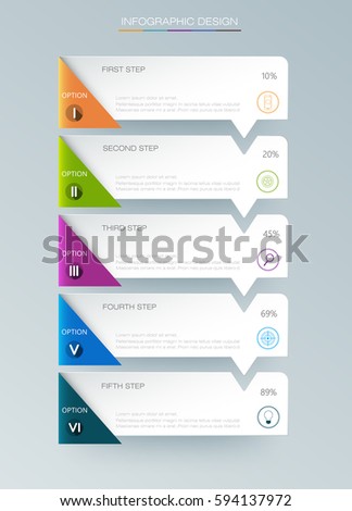 Vector Infographic label design with icons and 5 options or steps. Infographics for business concept. Can be used for presentations banner, workflow layout, process diagram, flow chart, info graph
Vector Infographic label design with icons and 5 options or steps. Infographics for business concept. Can be used for presentations banner, workflow layout, process diagram, flow chart, info graph