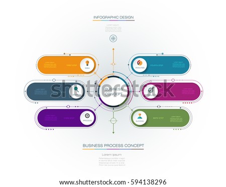 Vector infographic template with 3D paper label, integrated circles. Business concept with options. For content, diagram, flow chart, steps, parts, timeline infographics, work flow, process Vector infographic template with 3D paper label, integrated circles. Business concept with options. For content, diagram, flow chart, steps, parts, timeline infographics, work flow, process