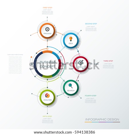 Vector infographic template with 3D paper label, integrated circles. Business concept with options. For content, diagram, flow chart, steps, parts, timeline infographics, work flow, process Vector infographic template with 3D paper label, integrated circles. Business concept with options. For content, diagram, flow chart, steps, parts, timeline infographics, work flow, process