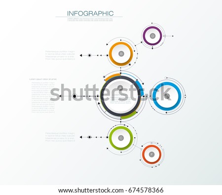 Vector abstract molecules with 3D paper label, integrated circles. Blank space for content, business, infographic template, diagram, network, web design. Social media connection technology concept Vector abstract molecules with 3D paper label, integrated circles. Blank space for content, business, infographic template, diagram, network, web design. Social media connection technology concept
