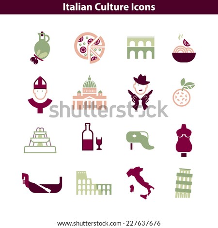 italian culture icon italy vector