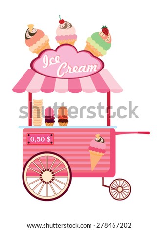 Ice Cream Chef His Truck Stock Vector 73937671 - Shutterstock