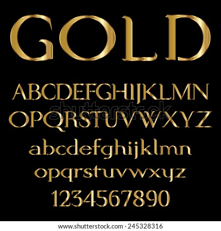 stock vector gold font 245328316
