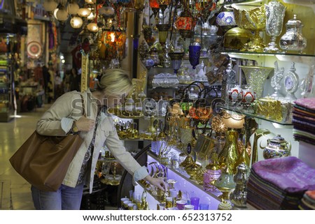 lady bazaar shopping