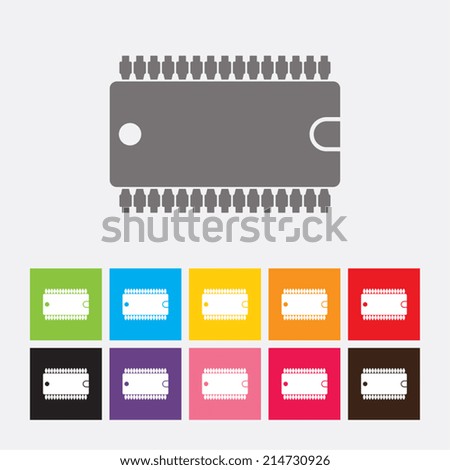 Microchip icon - Vector - stock vector