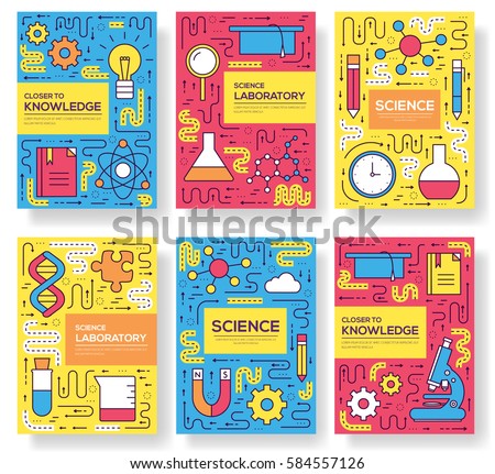 Premium quality scientific vector brochure cards thin line set. thinking the idea linear template of flyear, magazines, posters, book cover, banners. Layout research equipmen outline modern pages Premium quality scientific vector brochure cards thin line set. thinking the idea linear template of flyear, magazines, posters, book cover, banners. Layout research equipmen outline modern pages