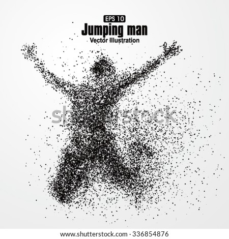 Jump man,Vector graphics composed of particles. - stock vector Jump man,Vector graphics composed of particles. - stock vector