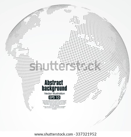 Three-dimensional abstract planet, dots, representing the global, international meaning. - stock vector Three-dimensional abstract planet, dots, representing the global, international meaning. - stock vector