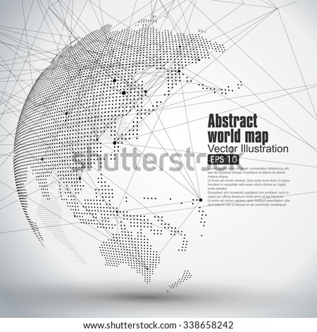 Three-dimensional abstract planet, Dot world map consisting of, representing the global,
Global network connection,international meaning. - stock vector Three-dimensional abstract planet, Dot world map consisting of, representing the global,
Global network connection,international meaning. - stock vector