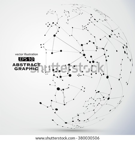 Point and line constructed the technological sense abstract illustration. - stock vector Point and line constructed the technological sense abstract illustration. - stock vector