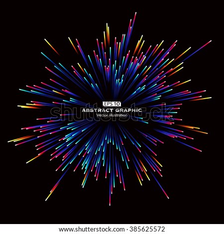 Dot and line consisting of radial abstract graphics. - stock vector