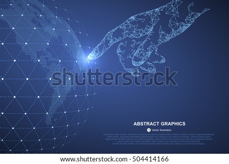 Touch the future, vector illustration of a sense of science and technology. Touch the future, vector illustration of a sense of science and technology.